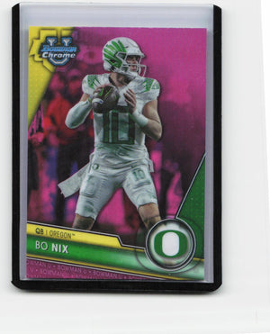 2023 Bowman University Chrome #159 Bo Nix Pink Refractor