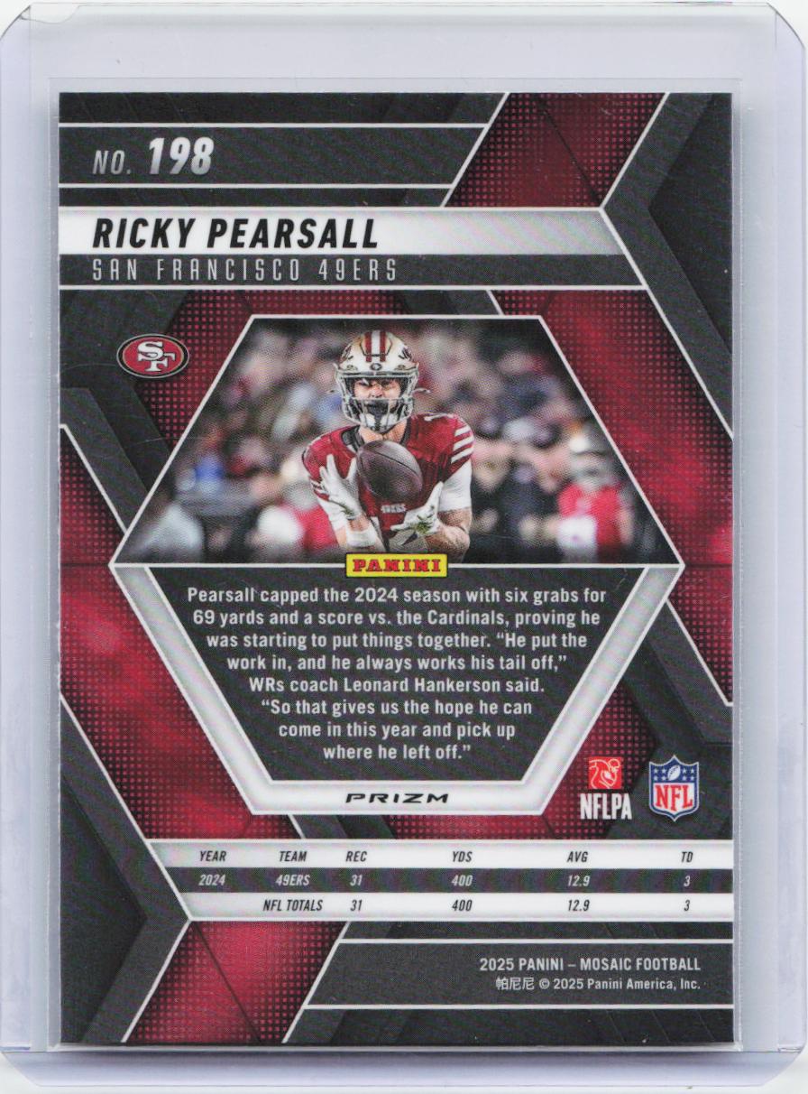 2025 Panini Mosaic #198 Ricky Pearsall Honeycomb