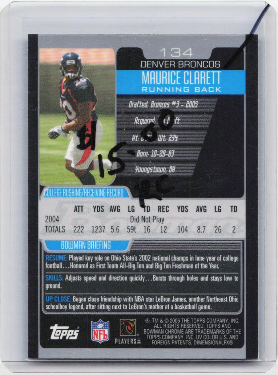 2005 Bowman Chrome #134 Maurice Clarett