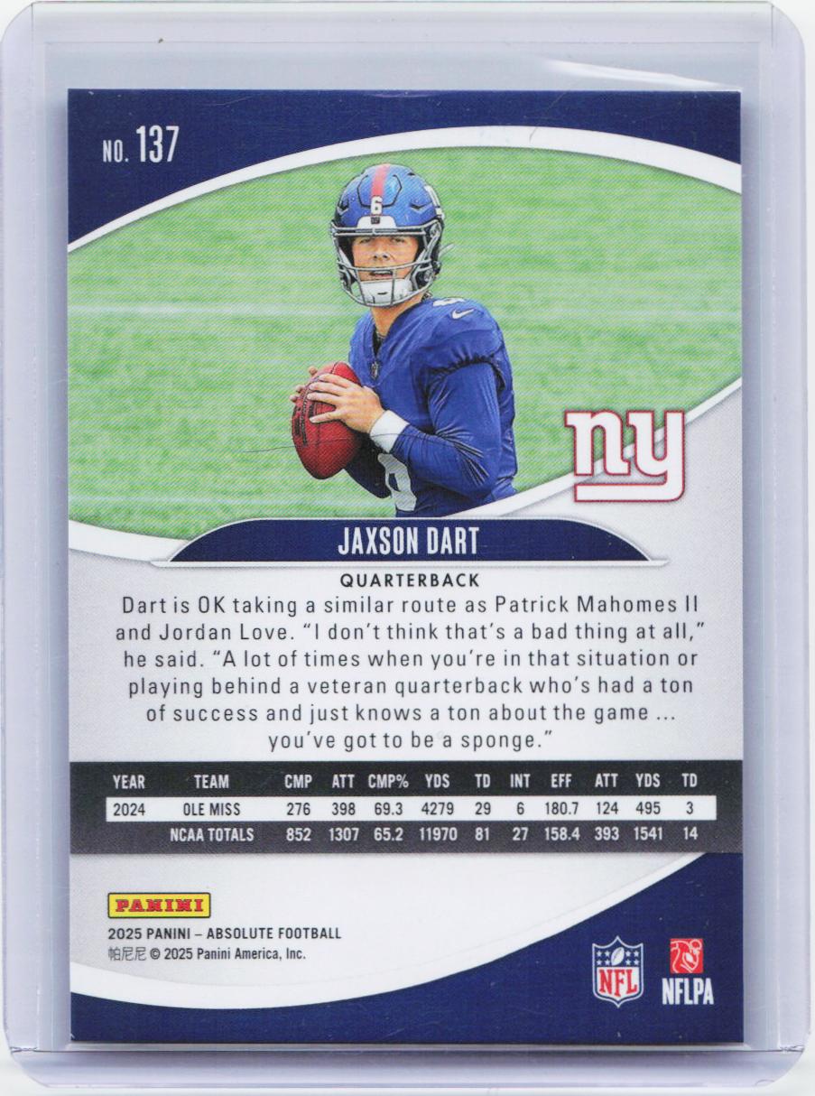2025 Panini Absolute Countdown Calendar #137 Jaxson Dart