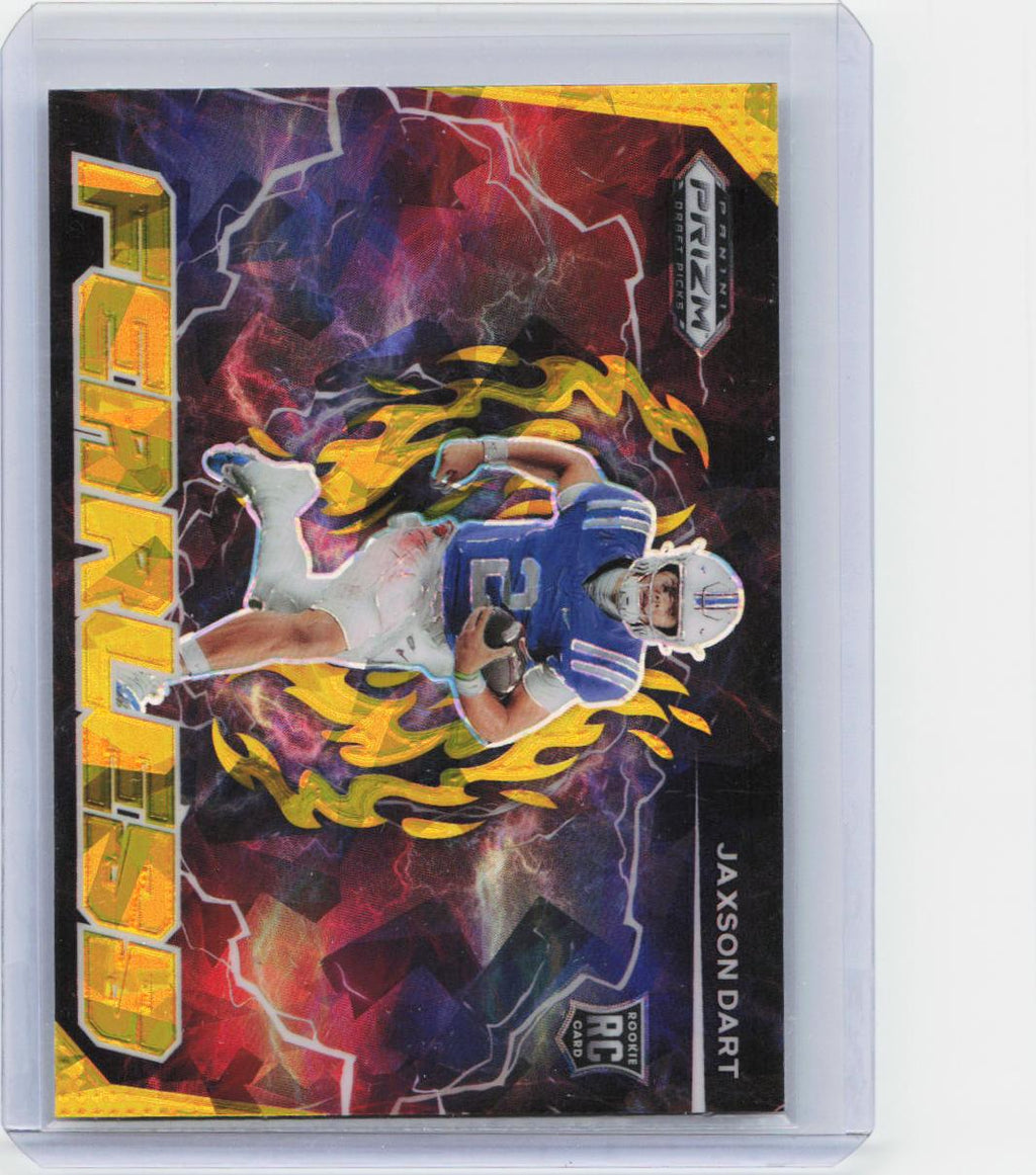 2025 Panini Prizm Draft Picks #F-JDT Jaxson Dart Fearless Gold Ice