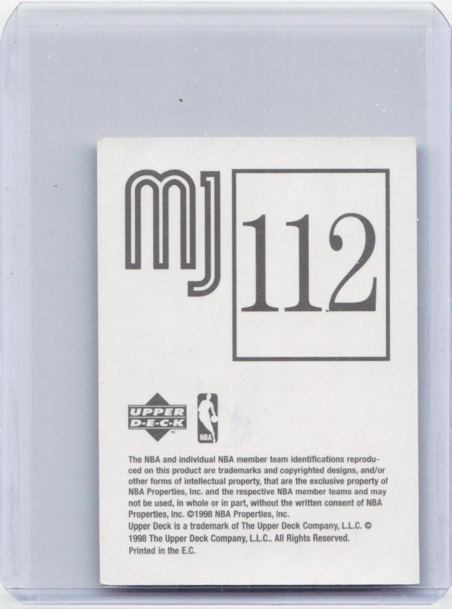 1998 Upper Deck Michael Jordan Stickers #112 Michael Jordan
