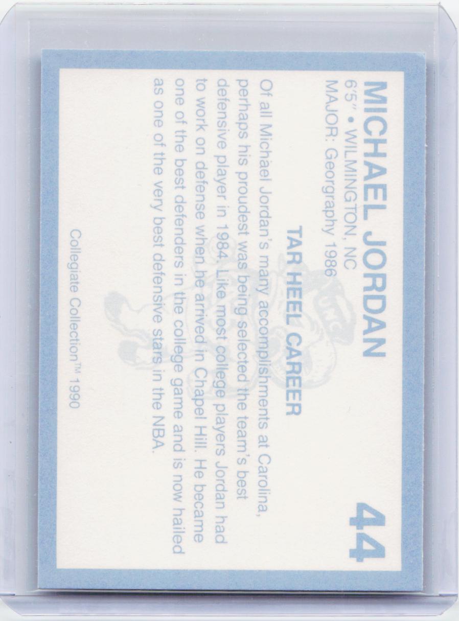 1990-91 Collegiate Collection North Carolina Tar Heels #44 Michael Jordan