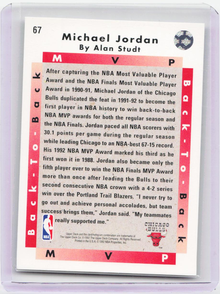 1992-93 Upper Deck #67b Michael Jordan