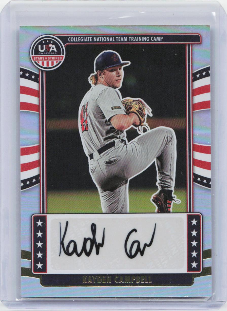 2024 Panini Stars & Stripes USA Baseball #NTS-KC Kayden Campbell Signatures