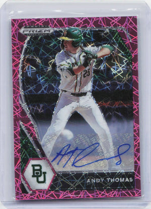 2021 Panini Prizm Draft Picks #PDP144 Andy Thomas Autographs Pink Velocity Prizm