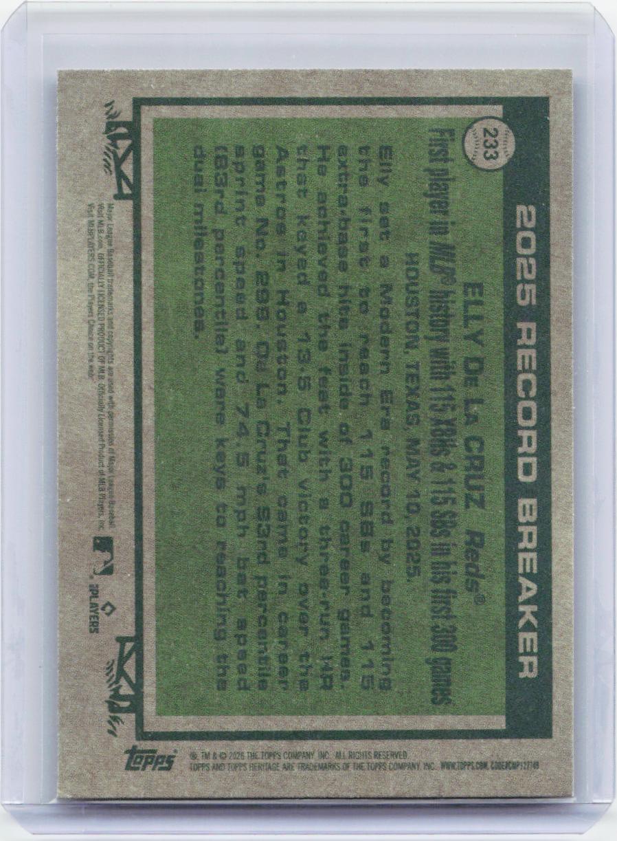 2026 Topps Heritage #233 Elly De La Cruz