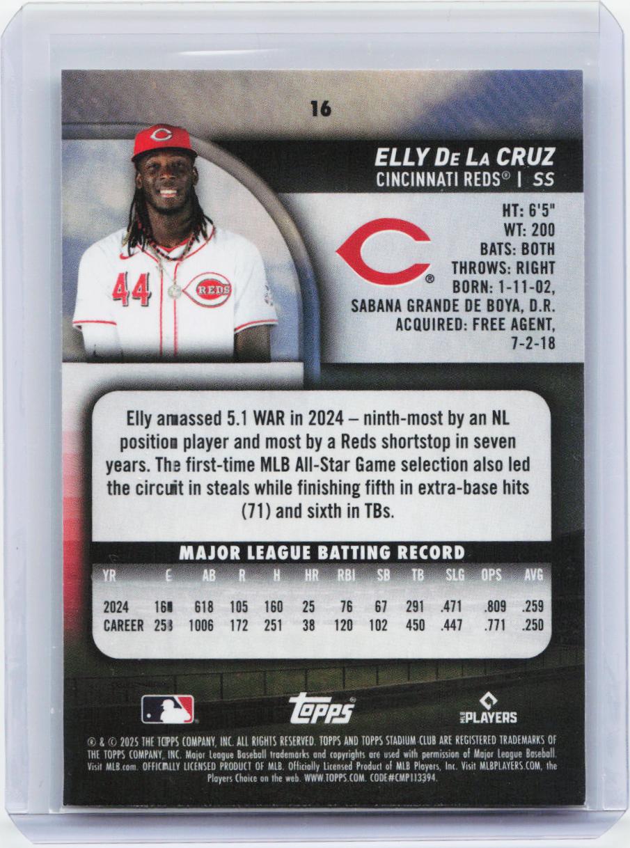 2025 Stadium Club #16 Elly De La Cruz