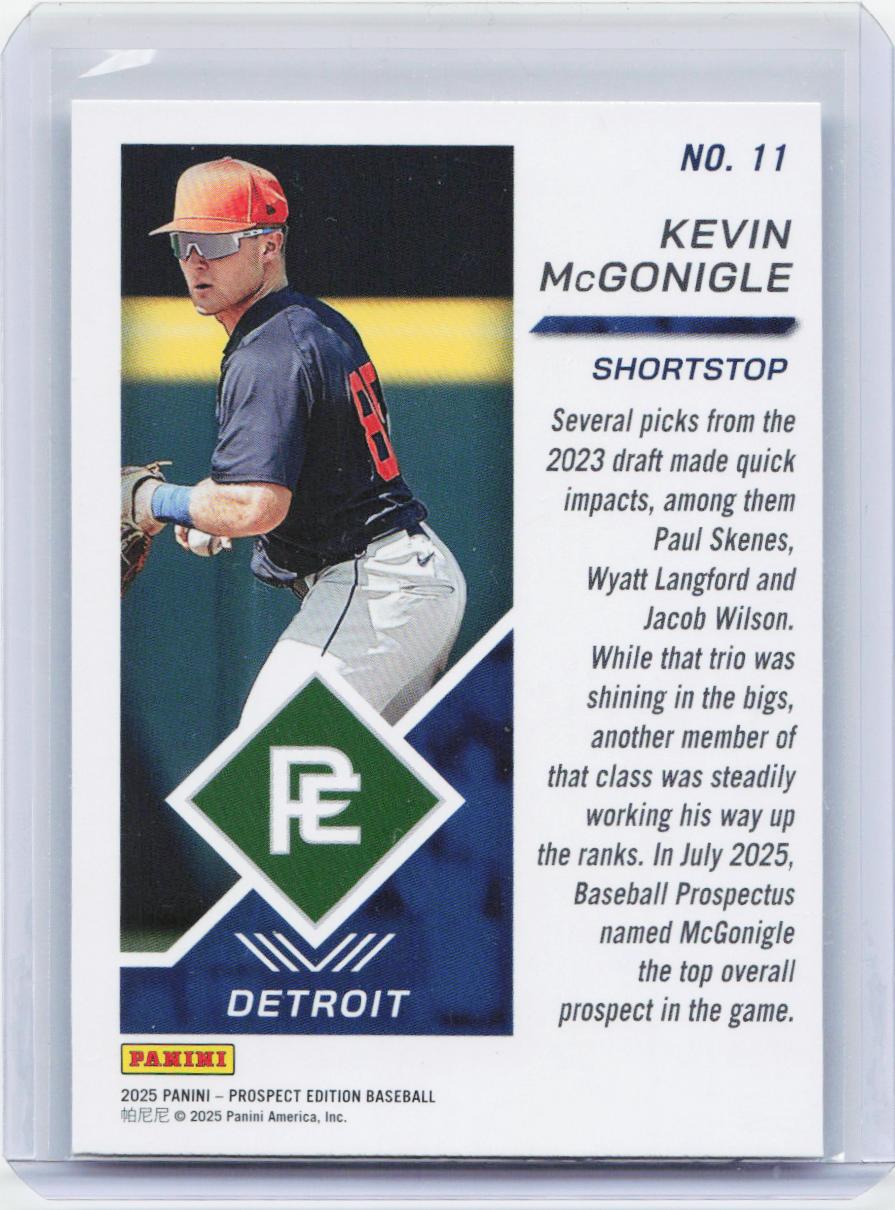 2025 Panini Prospect Edition #11 Kevin McGonigle