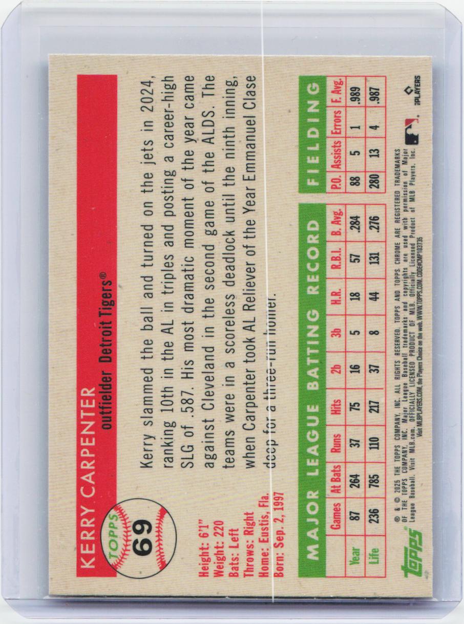 2025 Topps Chrome Platinum #69 Kerry Carpenter Vibrations Refractors #/250
