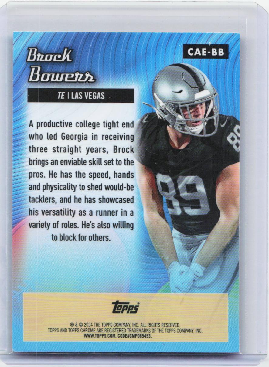 2024 Topps Chrome #CAE-BB Brock Bowers Chrome All-Etch Refractor