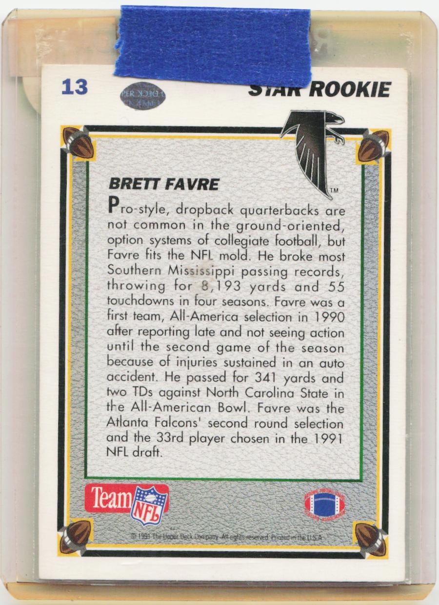 1991 Upper Deck #13 Brett Favre