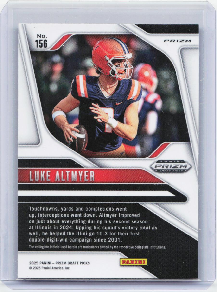 2025 Panini Prizm Draft Picks #156 Luke Altmyer Prizms Purple Wave