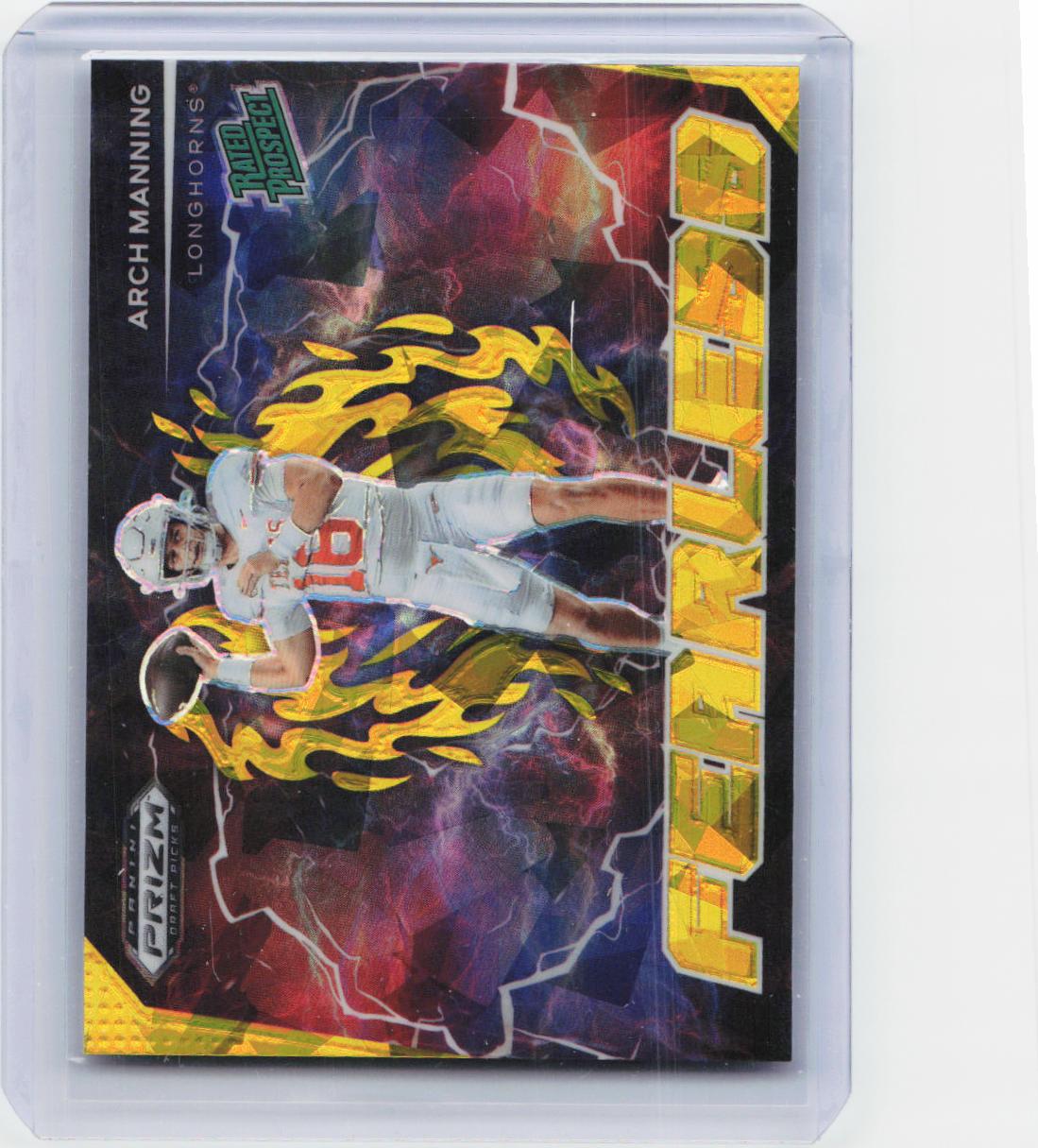 2025 Panini Prizm Draft Picks #F-AMG Arch Manning Fearless Gold Ice