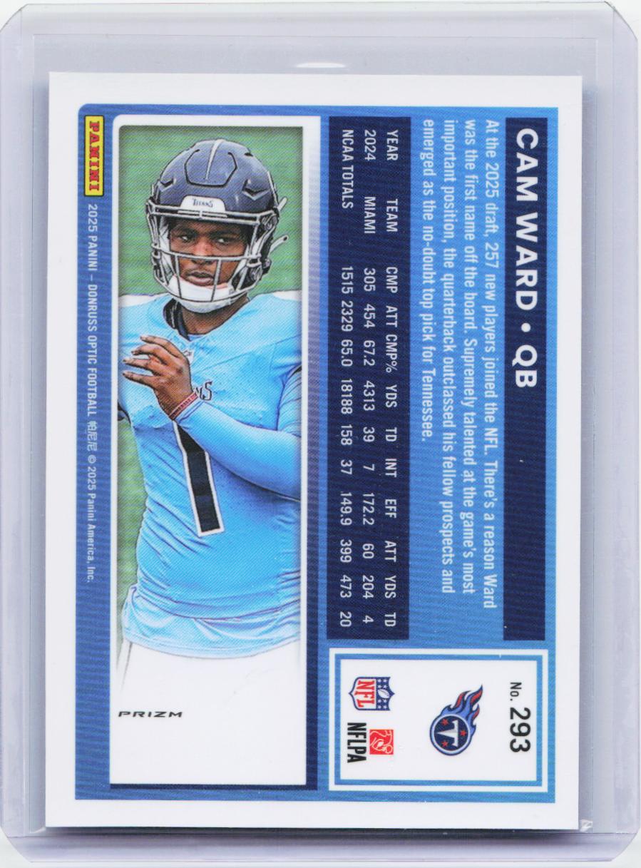 2025 Donruss Optic #293 Cam Ward Blue Hyper