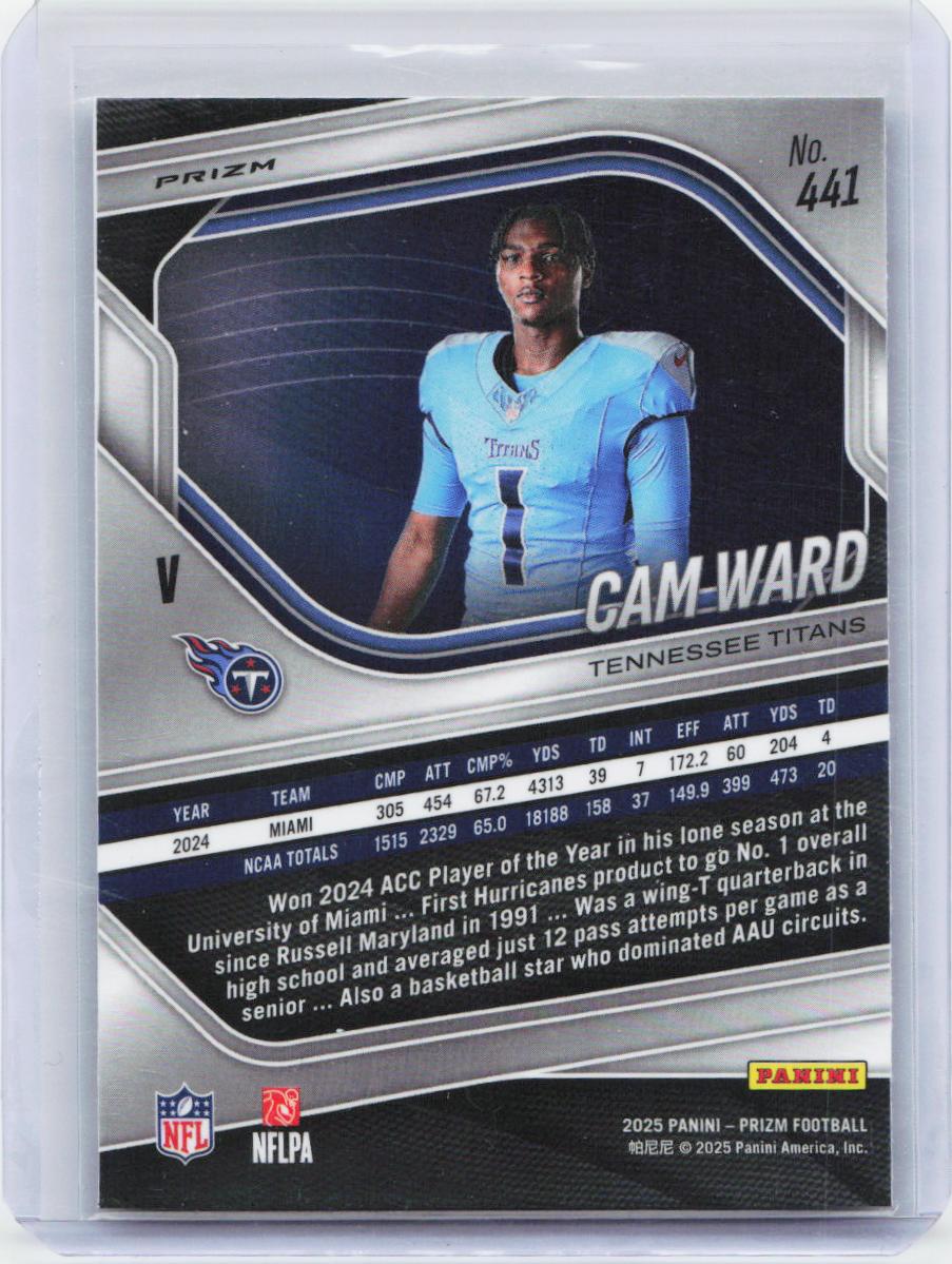 2025 Panini Prizm #441 Cam Ward Silver