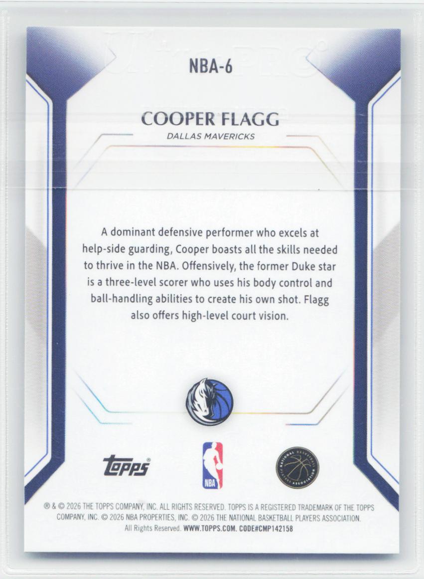 2025-26 Topps #NBA-6 Cooper Flagg Topps Collector Kit