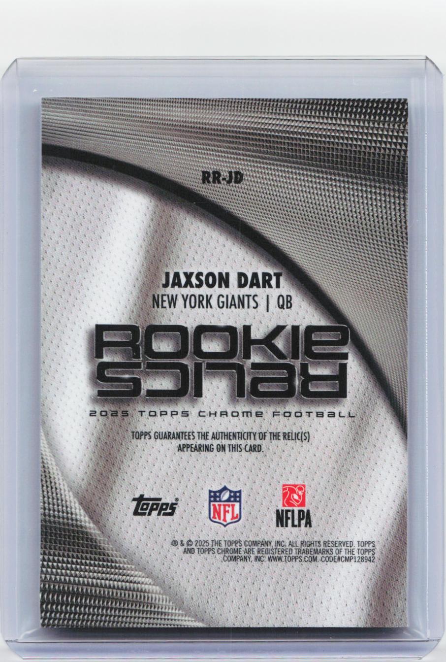 2025 Topps Chrome #RR-JD Jaxson Dart Rookie Relics