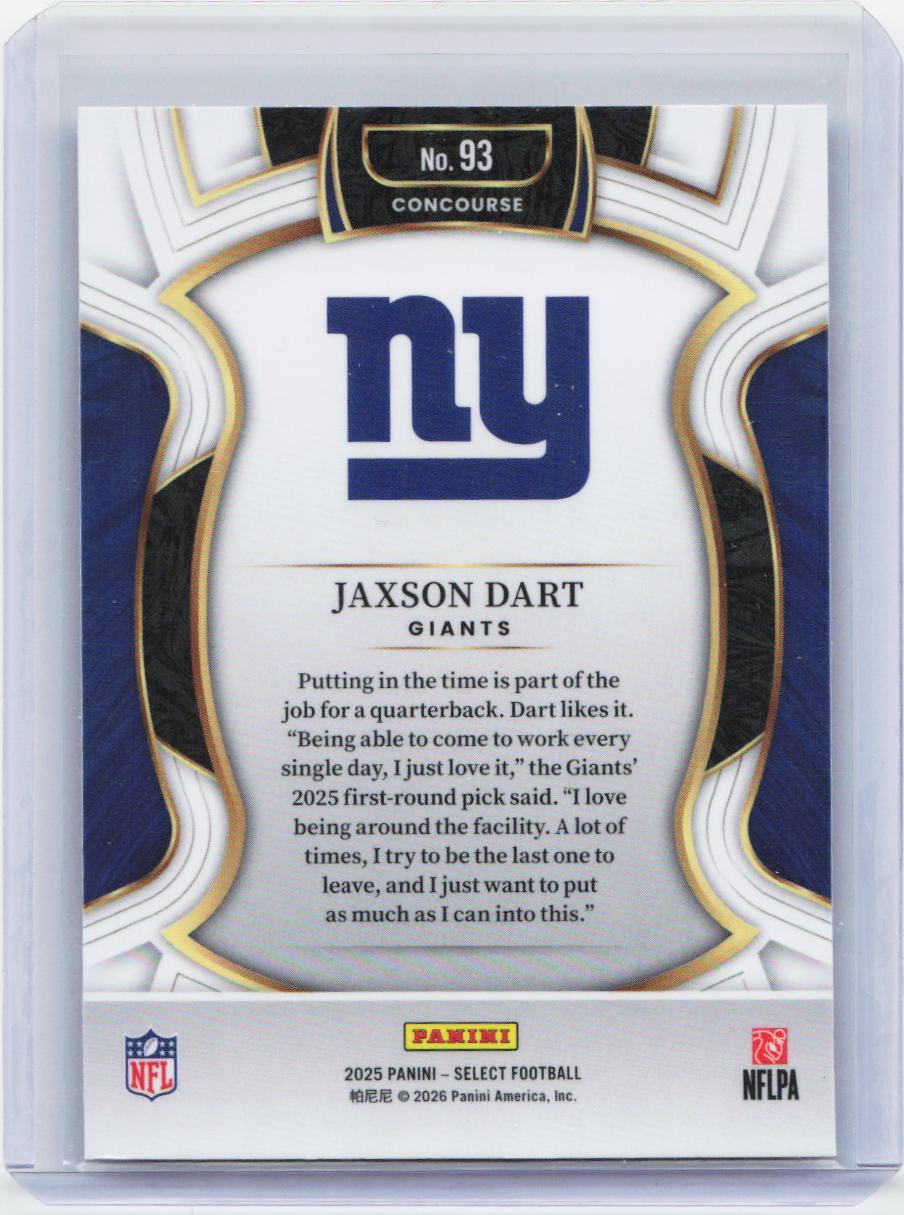 2025 Panini Select #93 Jaxson Dart