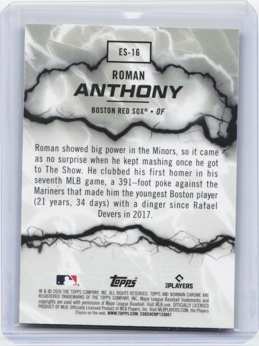 2026 Bowman #ES-16 Roman Anthony Electric Sluggers Mojo Refractors