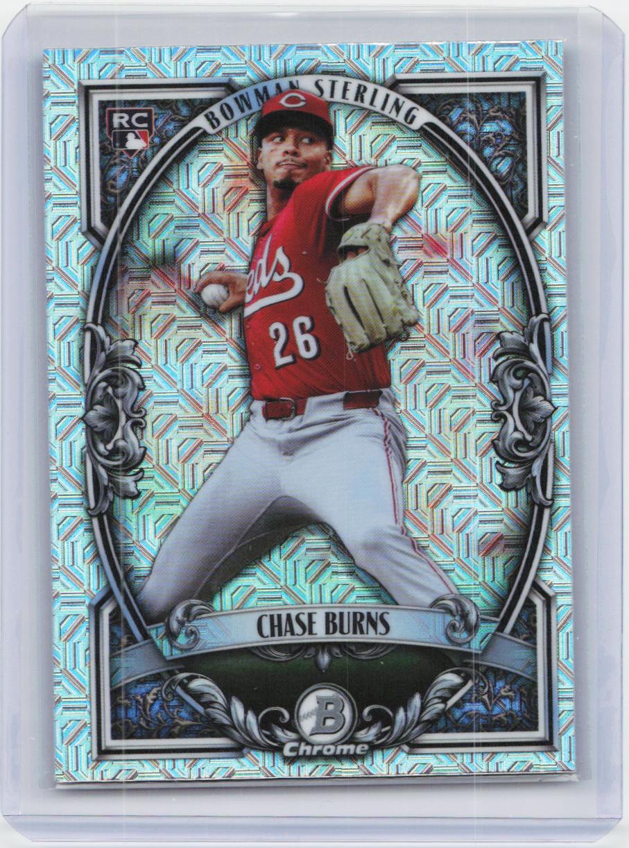 2026 Bowman #BST-10 Chase Burns Bowman Sterling Mojo Refractors