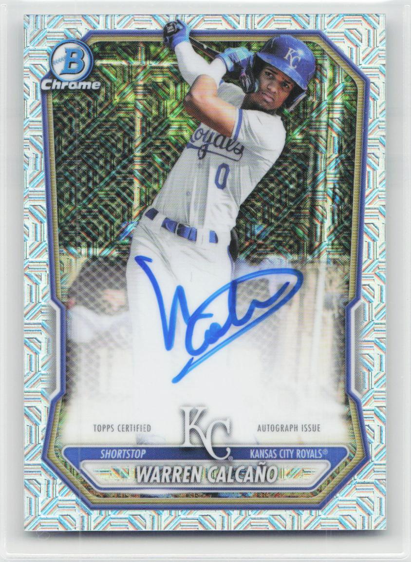 2026 Bowman #BMA-WC Warren Calcaño Chrome Autographs Mojo Refractors
