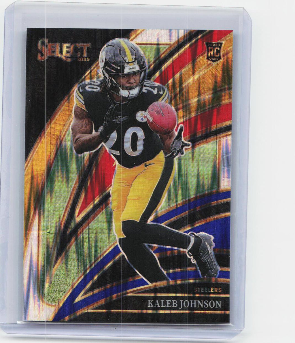 2025 Panini Select #252 Kaleb Johnson Black and Blue Prizm Shock
