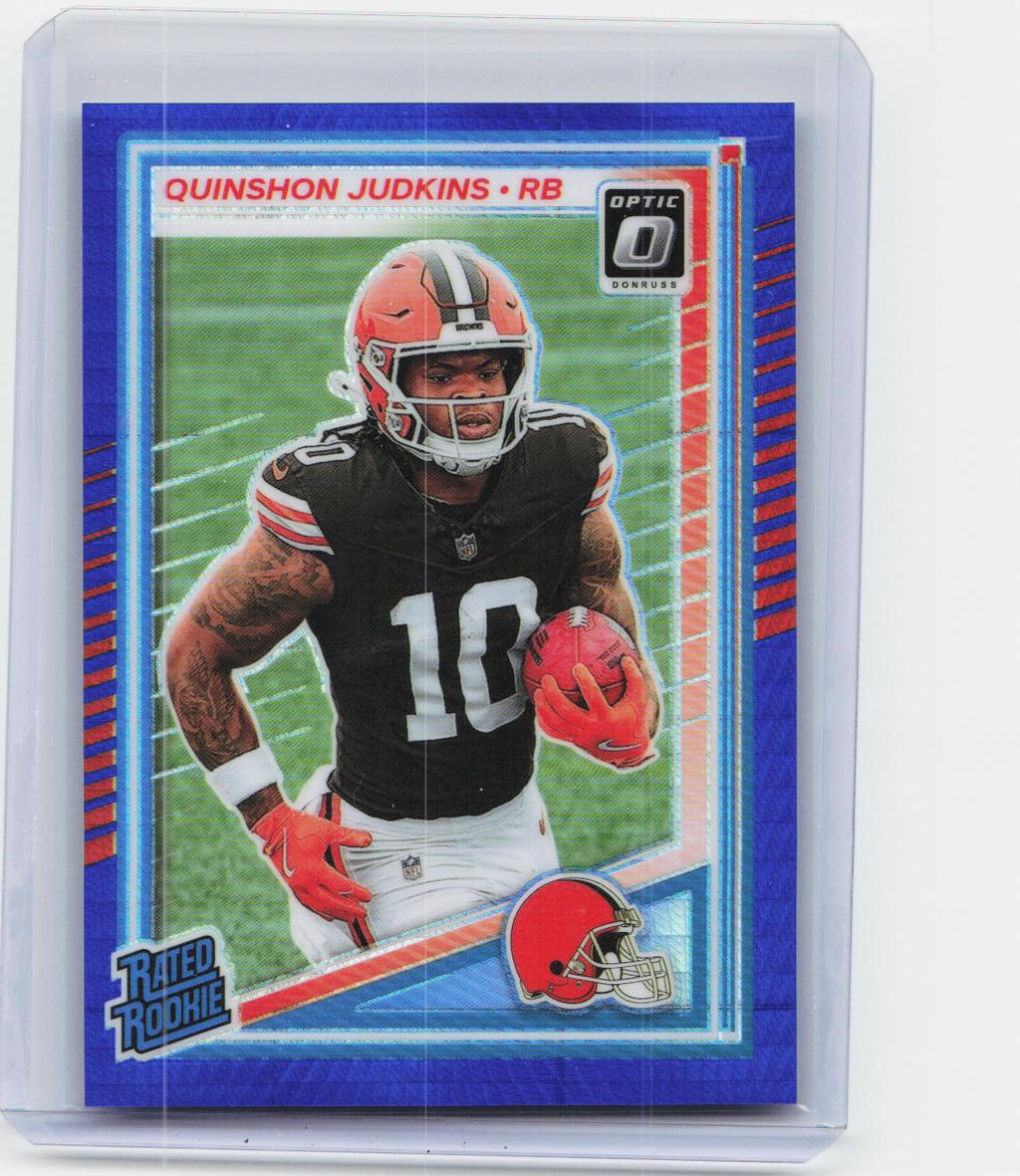 2025 Donruss Optic #252 Quinshon Judkins Blue Hyper