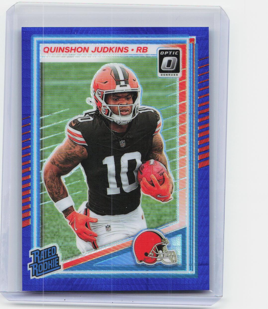 2025 Donruss Optic #252 Quinshon Judkins Blue Hyper