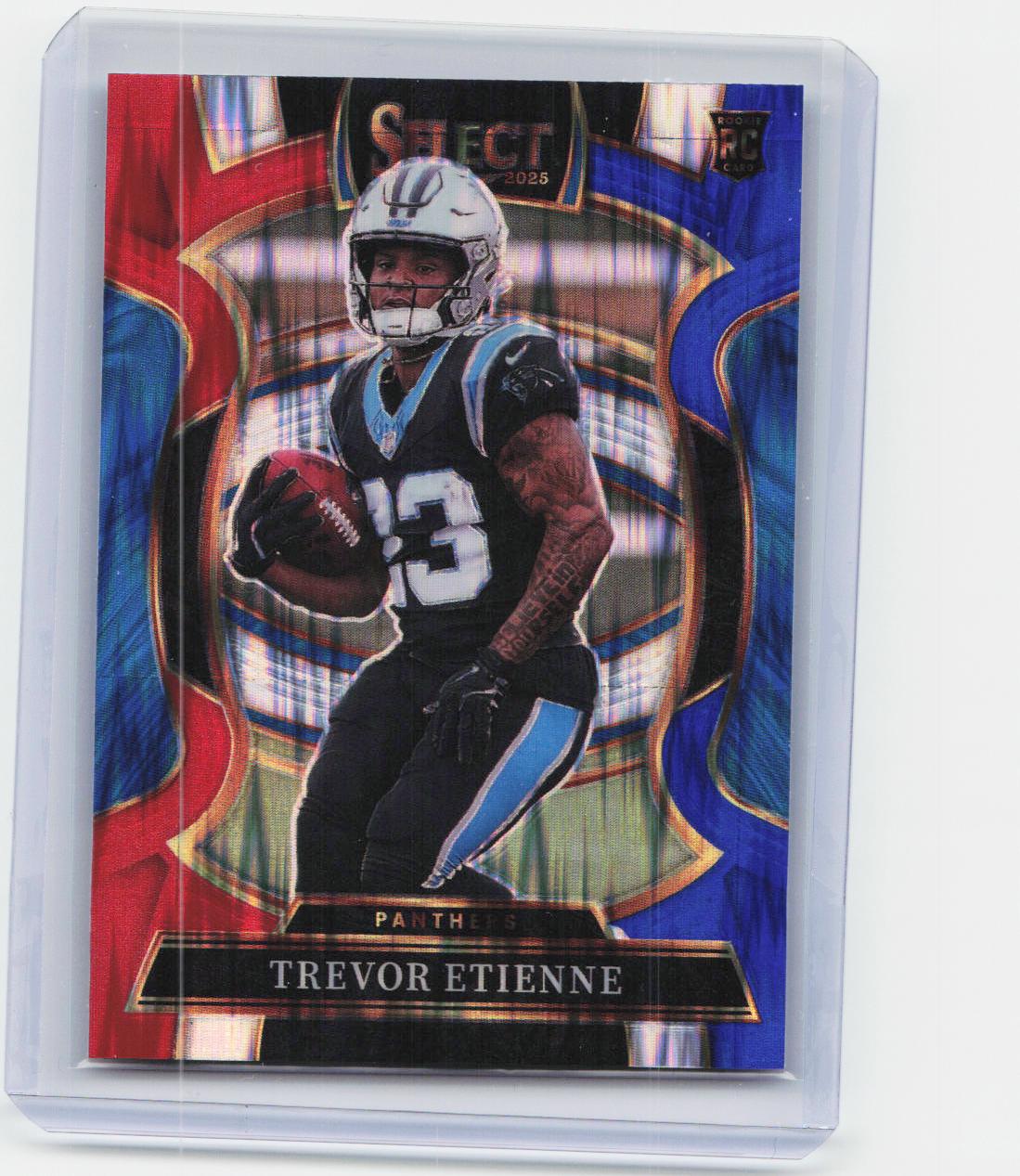 2025 Panini Select #45 Trevor Etienne Red and Blue Prizm Shock