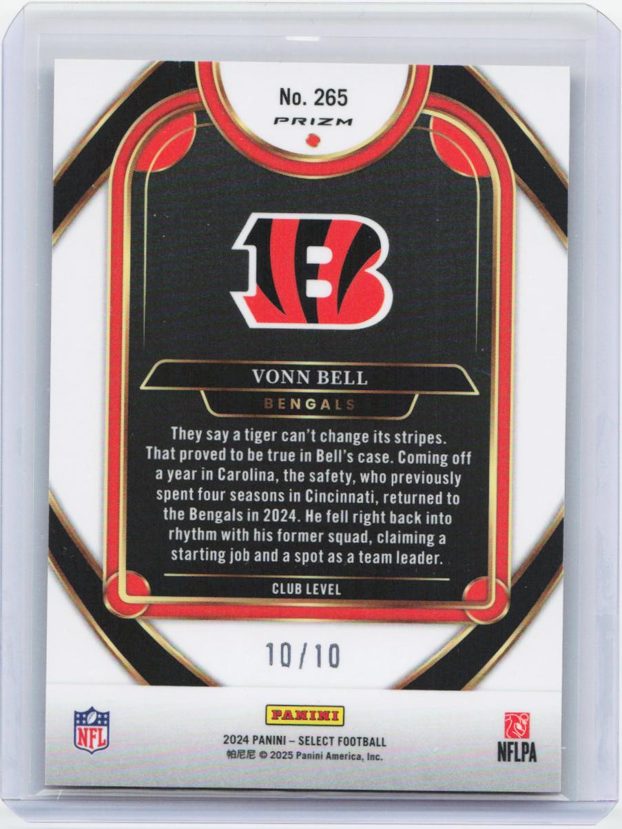 2024 Panini Select #265 Vonn Bell Gold Prizm #/10