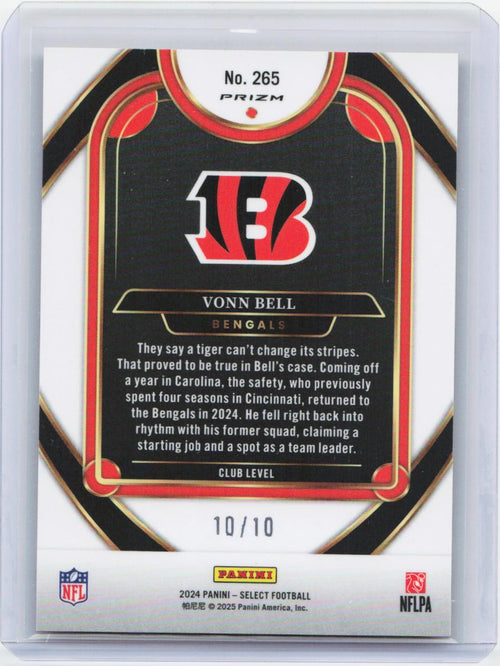 2024 Panini Select #265 Vonn Bell Gold Prizm #/10