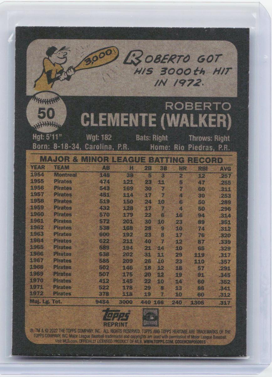2022 Topps Heritage #50 Roberto Clemente