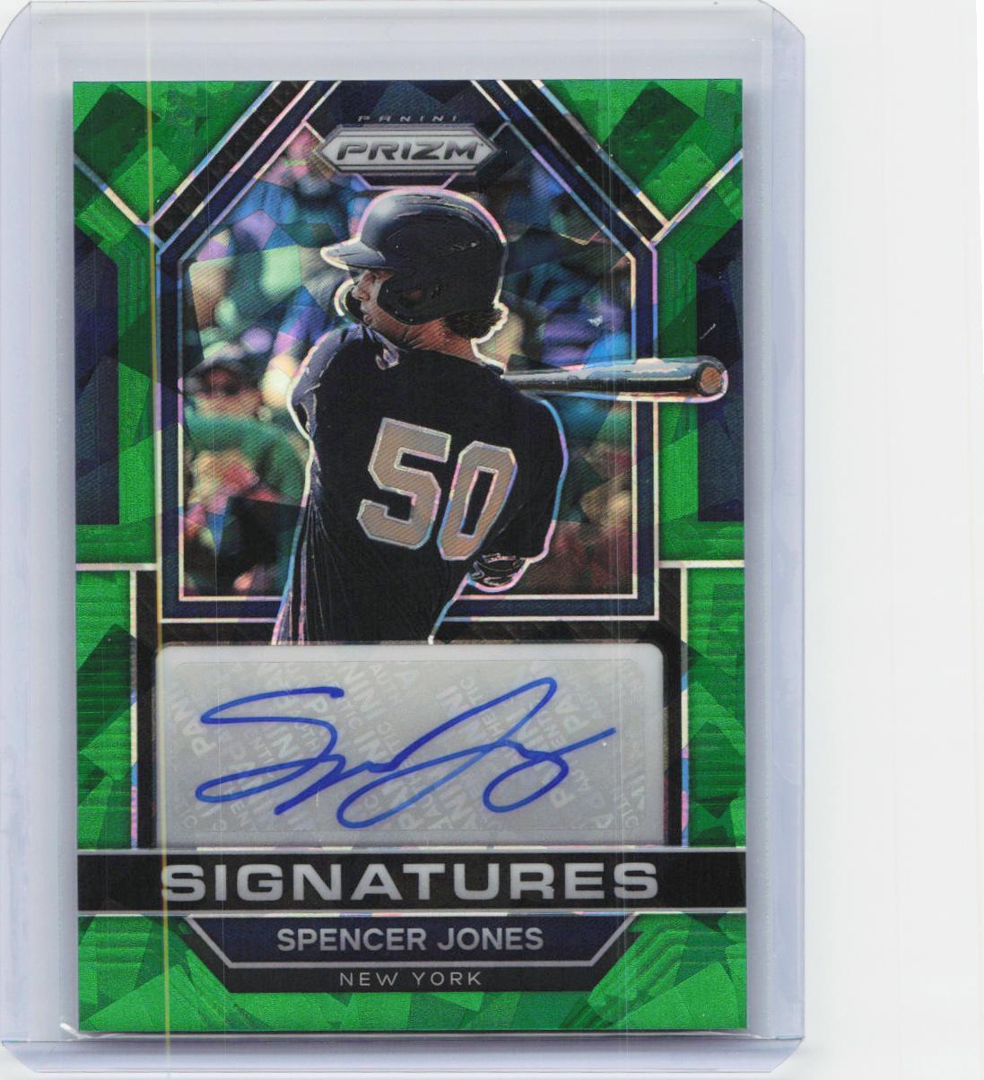2023 Panini Prizm #SIG-SJ Spencer Jones Signatures Green Ice Prizms