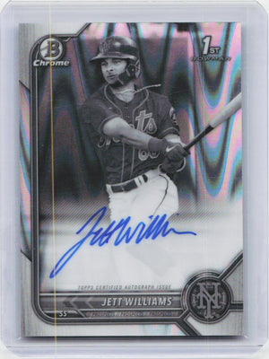 2022 Bowman Draft #CDA-JWS Jett Williams Draft Autographs Black & White RayWave