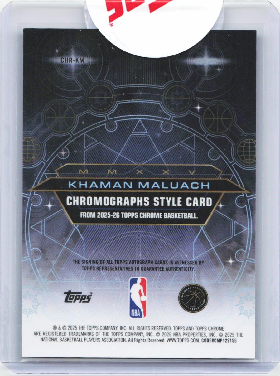 2025-26 Topps Chrome #CHR-KM Khaman Maluach Chromographs Green Refractor /99