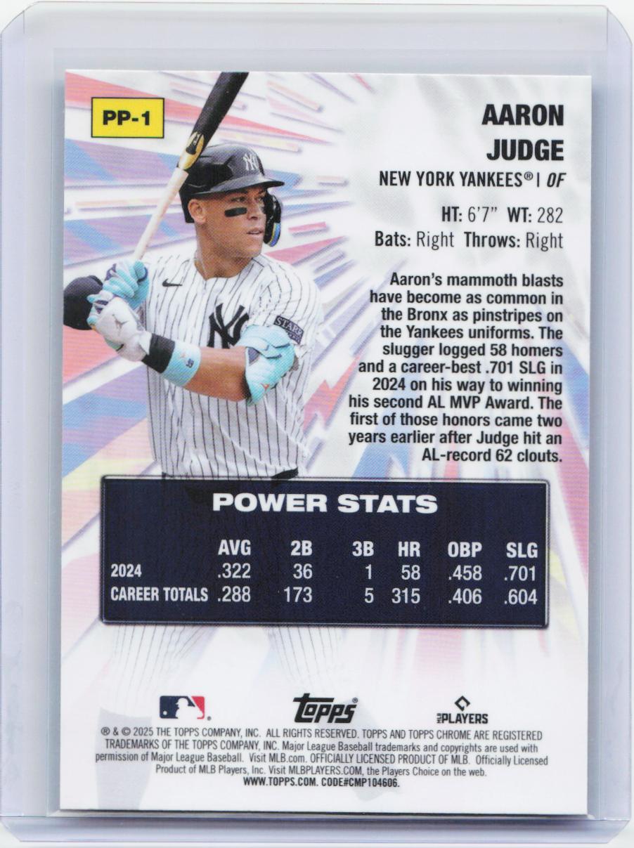 2025 Topps Chrome #PP-1 Aaron Judge Power Players