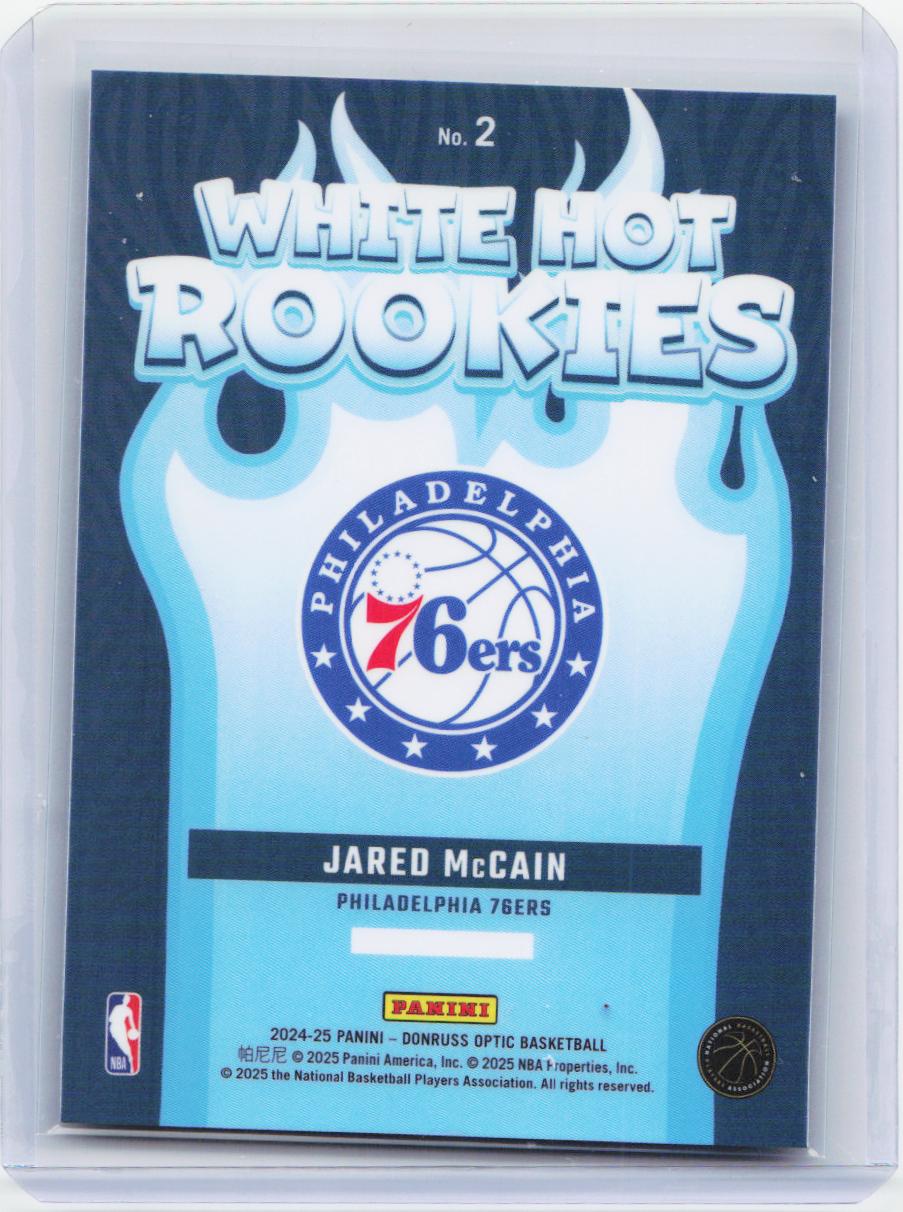 2024-25 Donruss Optic #2 Jared McCain White Hot Rookies