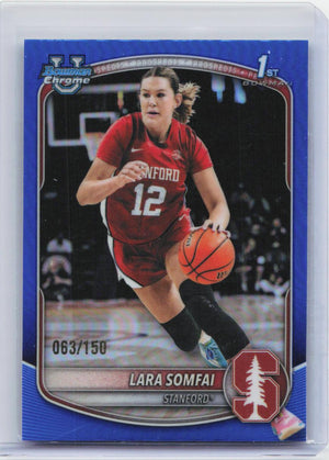 2025-26 Bowman #BCP-44 Lara Somfai Chrome Prospects Blue Mojo Refractor #/150