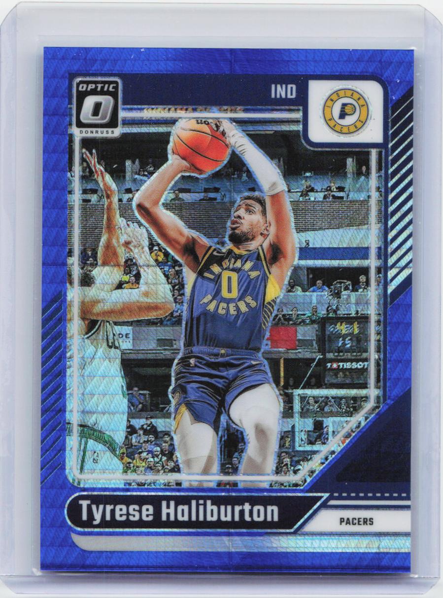 2024-25 Donruss Optic #215 Tyrese Haliburton Hyper Blue #/175