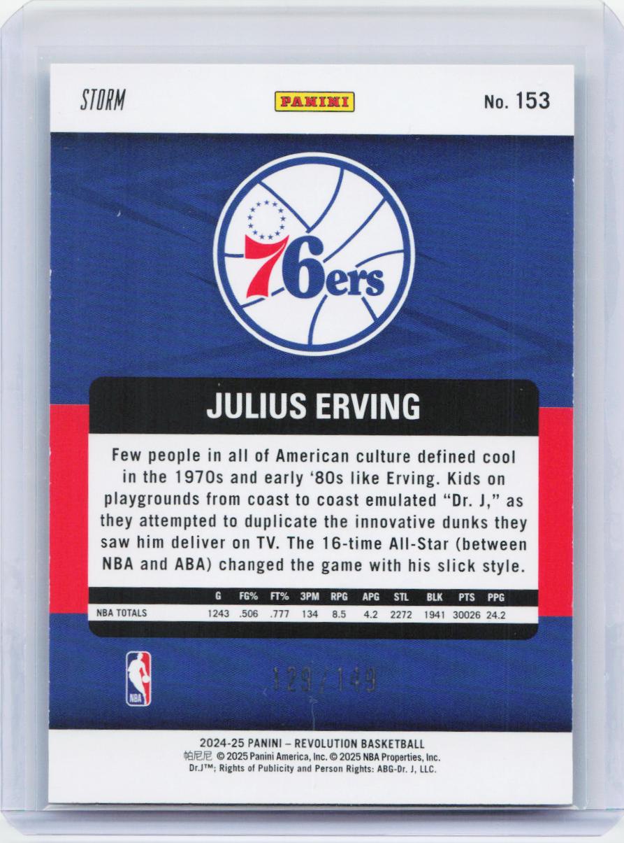 2024-25 Panini Revolution #153 Julius Erving Green Storm #/149