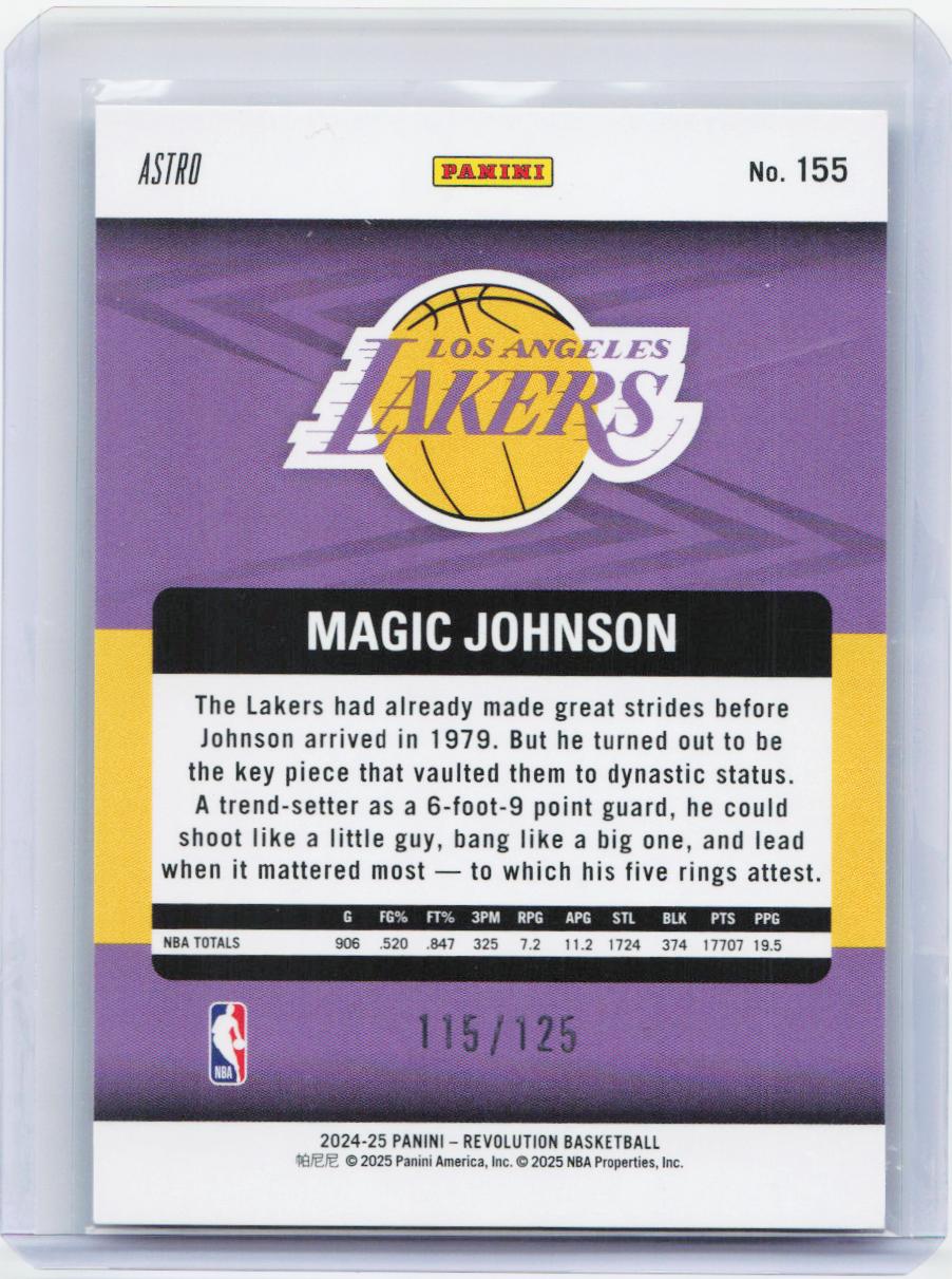 2024-25 Panini Revolution #155 Magic Johnson Green Astro #/125