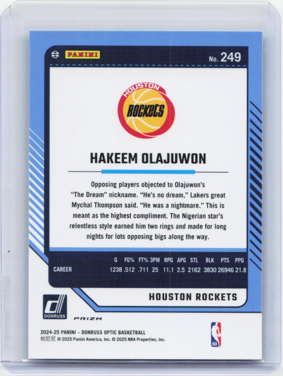 2024-25 Donruss Optic #249 Hakeem Olajuwon Holo