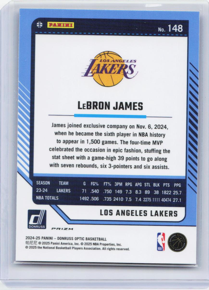 2024-25 Donruss Optic #148 LeBron James Hyper Pink
