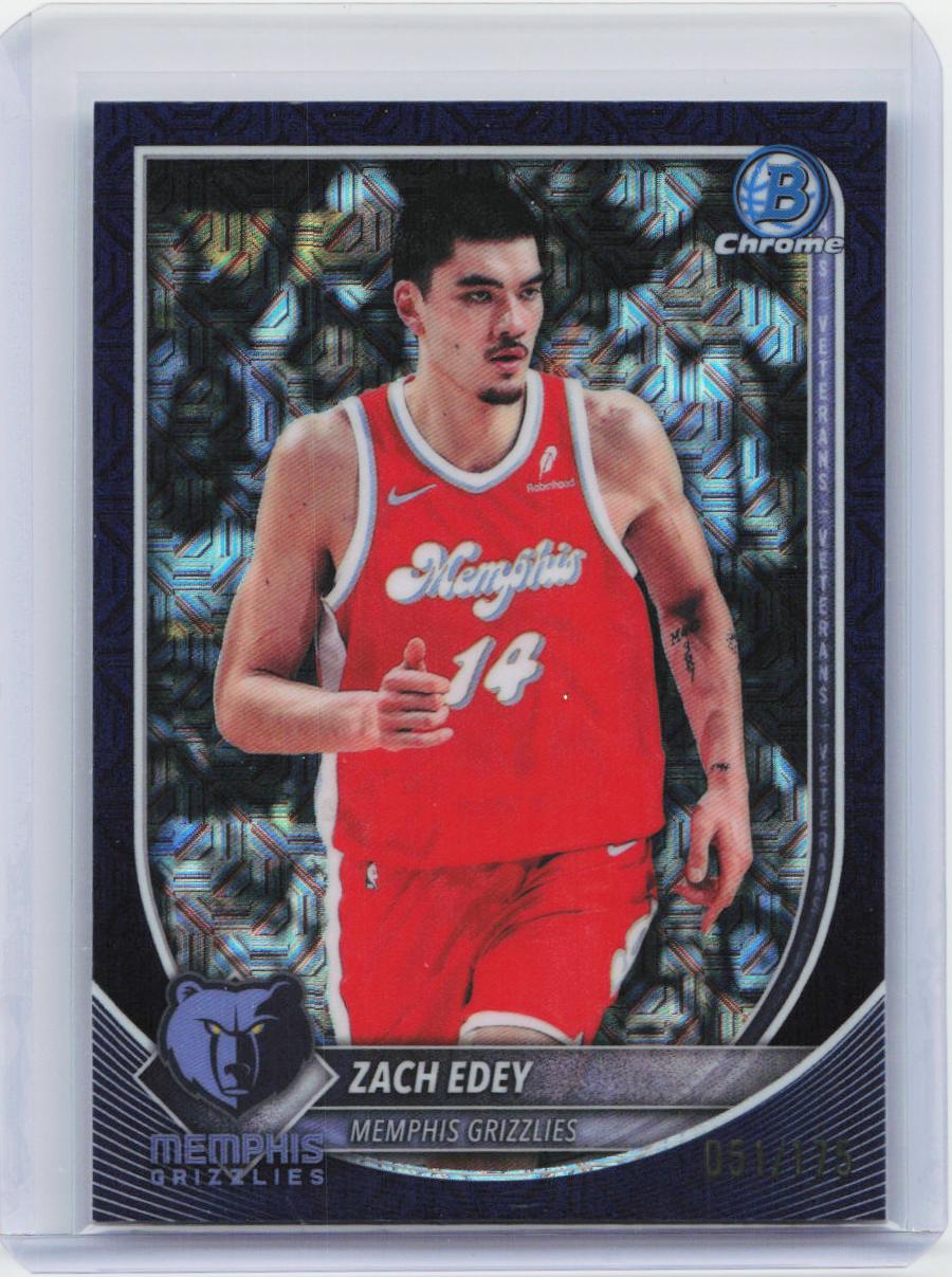 2025-26 Bowman #BCV-139 Zach Edey Chrome Navy Mojo Refractors #/175