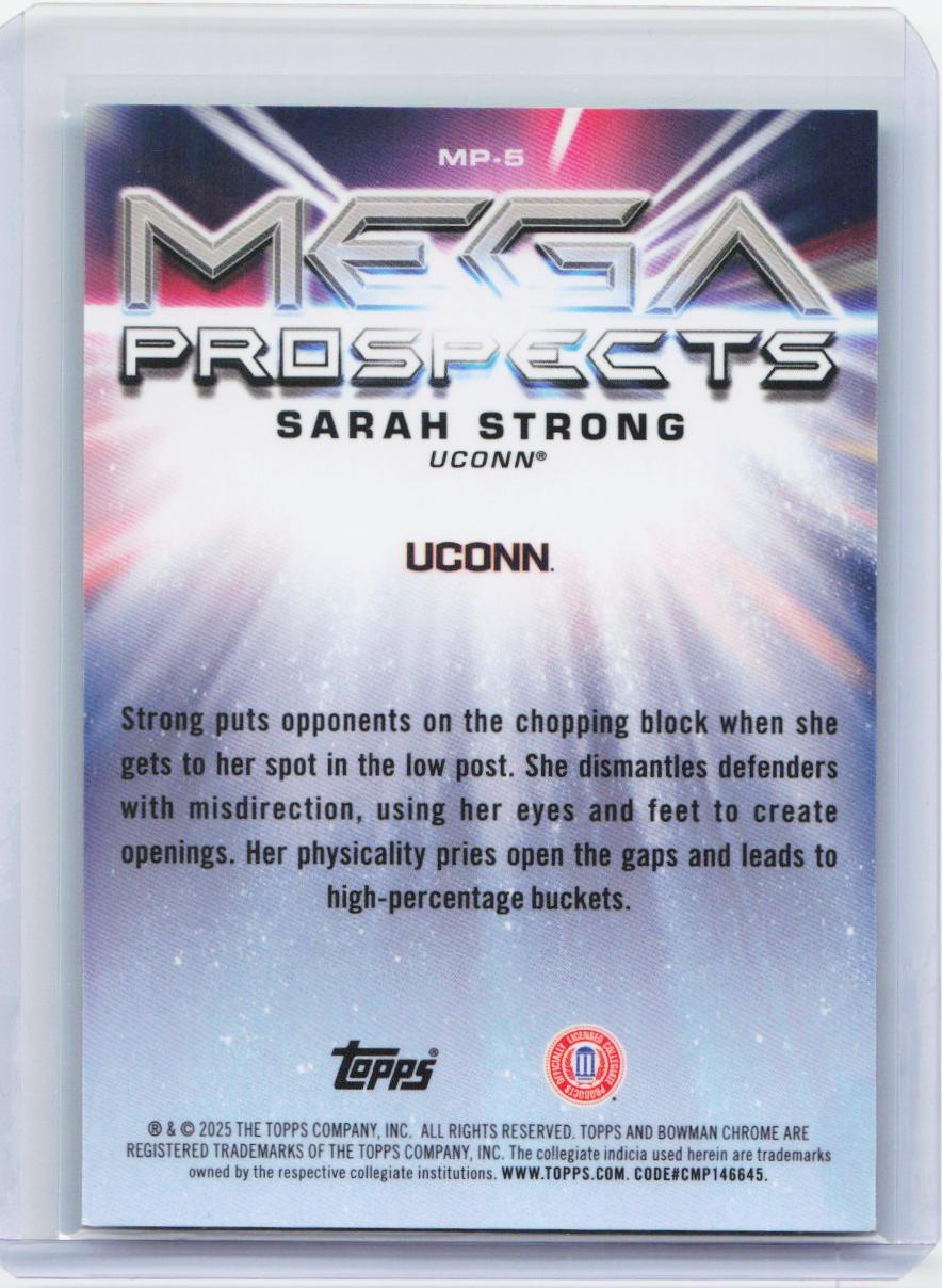 2025-26 Bowman #MP-5 Sarah Strong Mega Prospects Green Mojo #/99