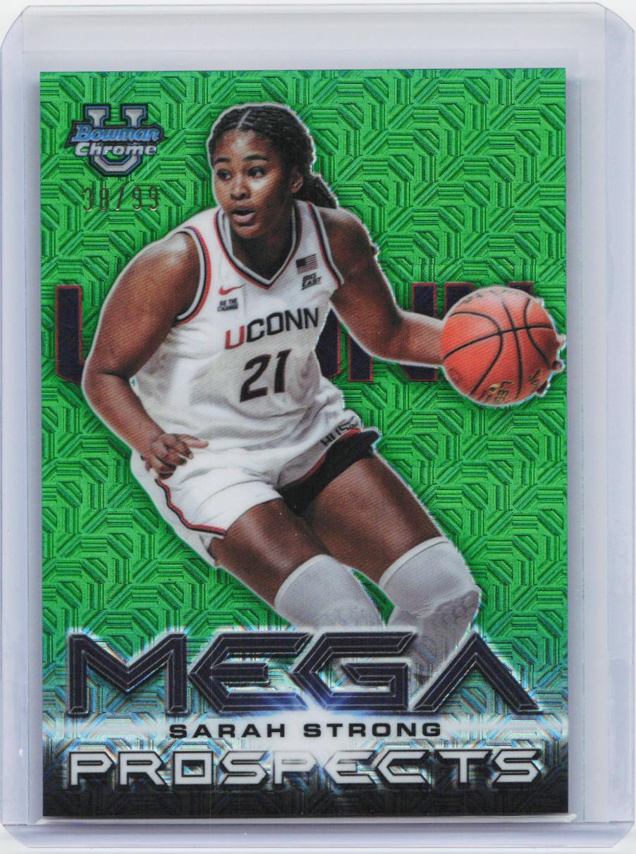 2025-26 Bowman #MP-5 Sarah Strong Mega Prospects Green Mojo #/99