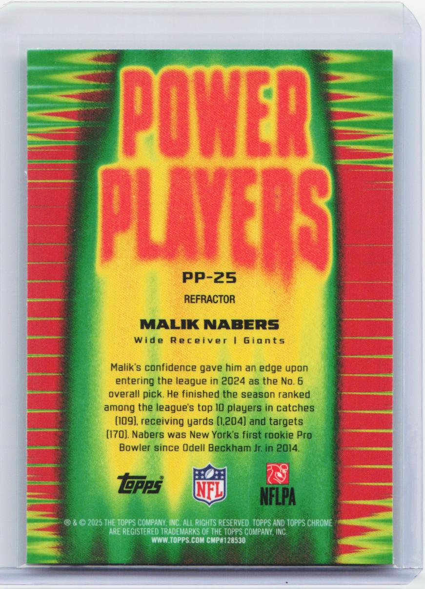 2025 Topps Chrome #PP-25 Malik Nabers Power Players Refractor