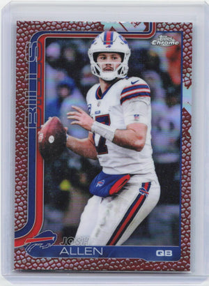 2025 Topps Chrome #34 Josh Allen Football Leather Refractor