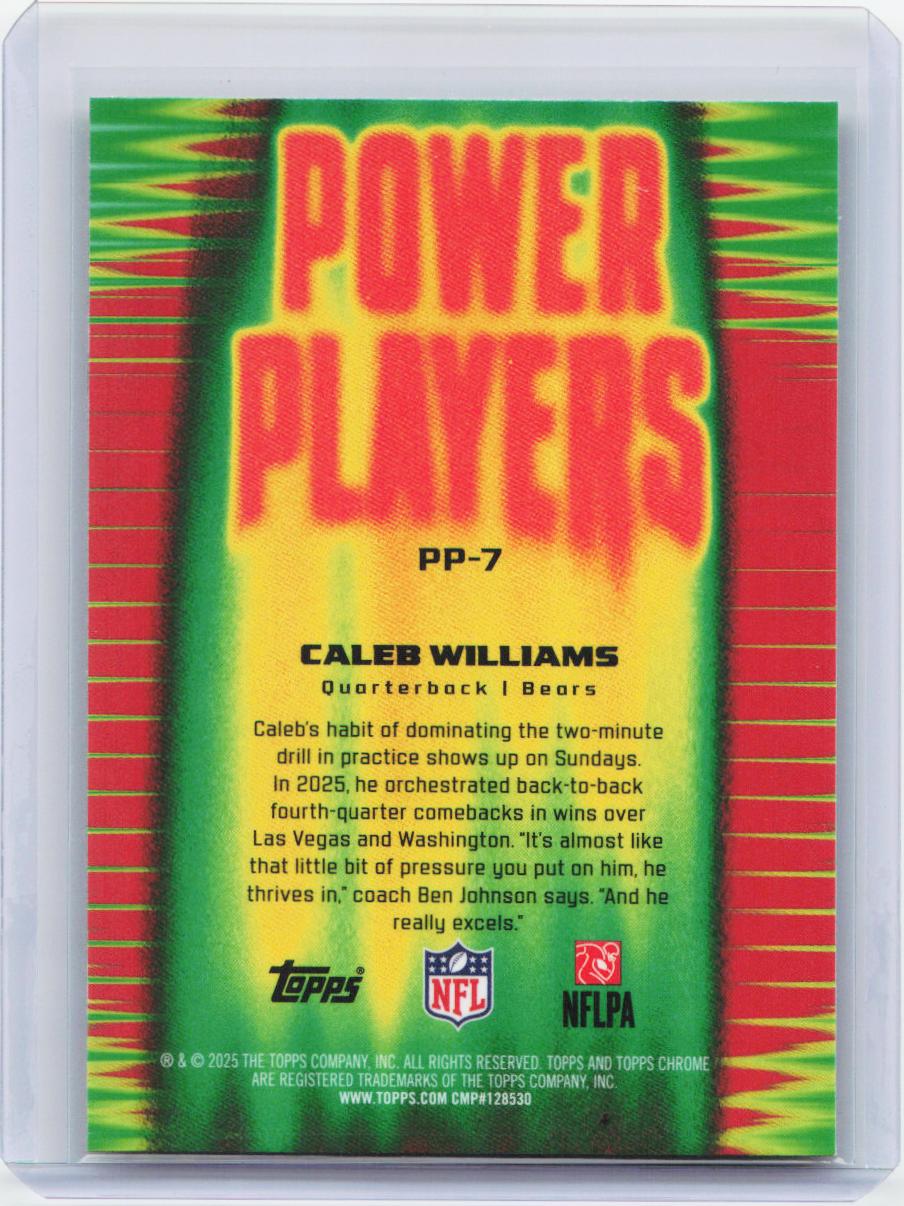 2025 Topps Chrome #PP-7 Caleb Williams Power Players